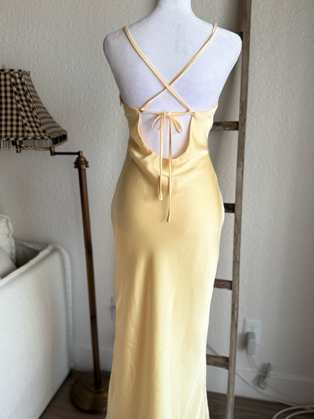 Princess Polly Buttercream Yellow Lace-Trim Slip Dress - Picture 4 of 6